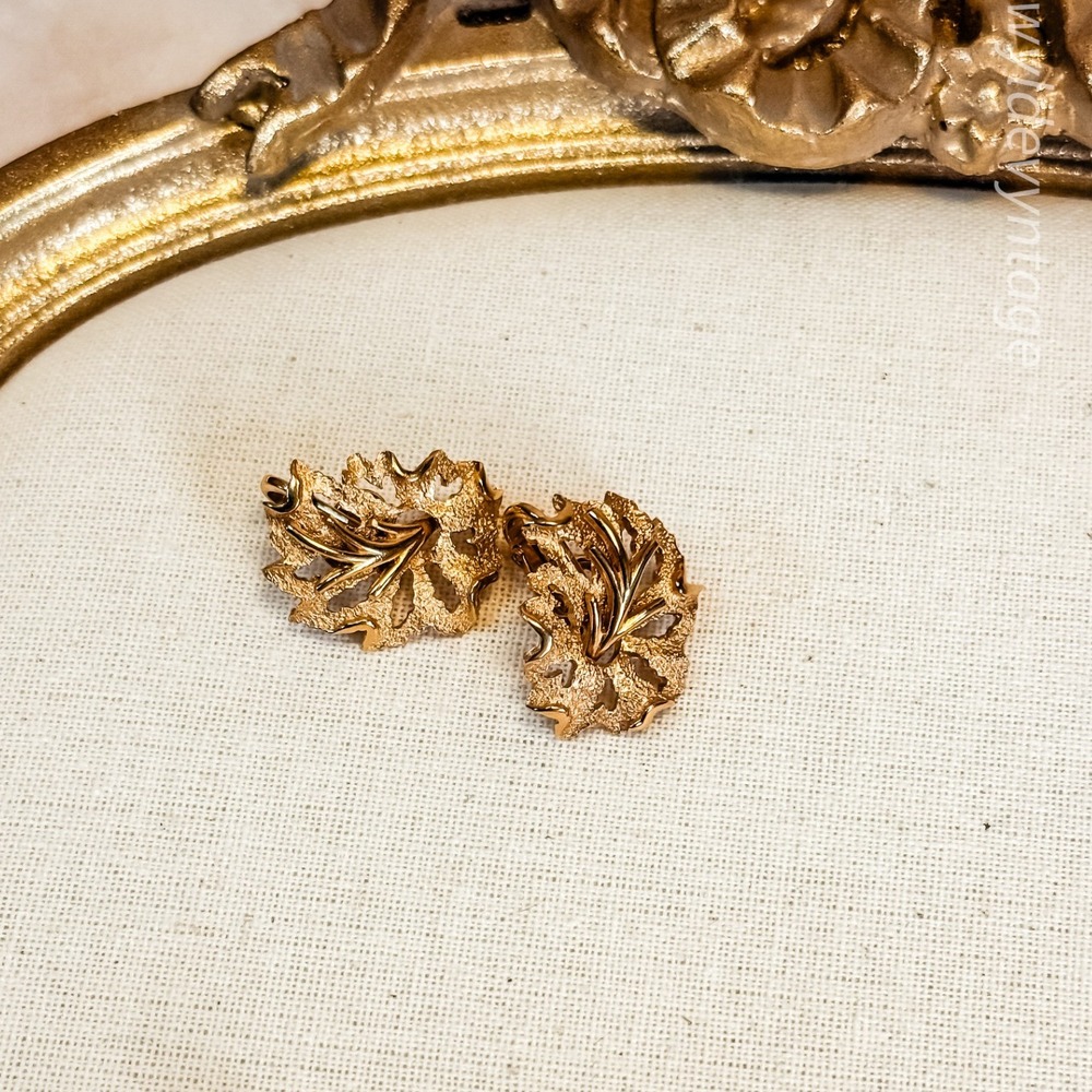 Trifari Leaf Earrings